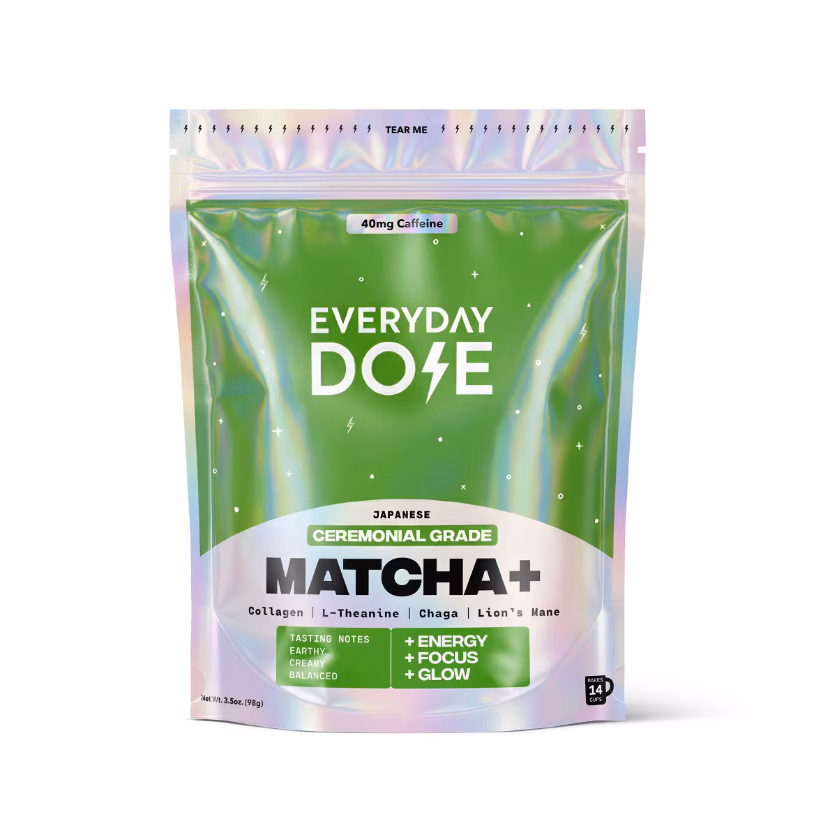 Everyday Dose Mushroom Matcha+ - Ceremonial Grade Matcha Functional Tea Blend - 3.5oz