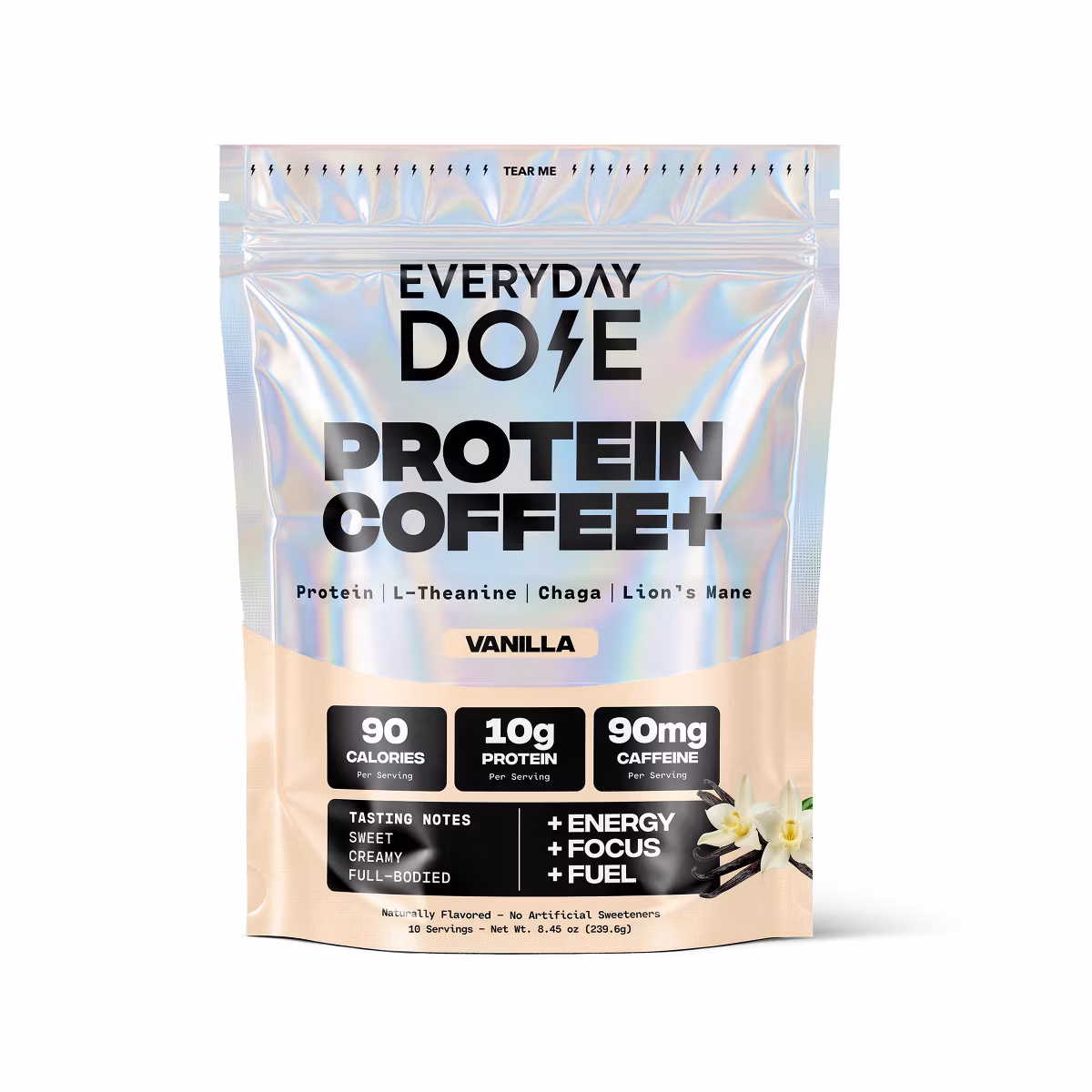 thumbnail image 1 of Everyday Dose Vanilla Instant Coffee, Mushroom Protein Coffee Blend with Chaga and Lion’s Mane, 8.45 oz, 1 of 6