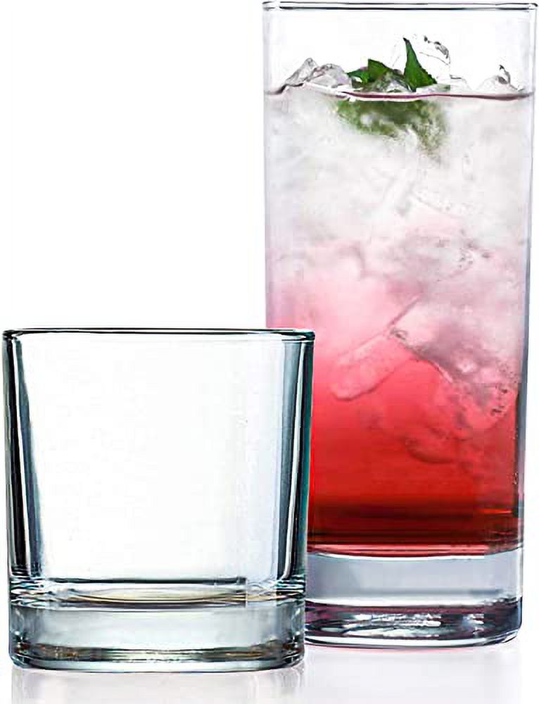 Le’raze Drinkware Glass Cup Set, Tall Highball Drinking Glasses and ...