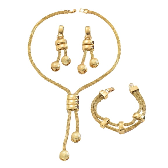 Everyday Elegances Jewelry Set Long Geometric Tassels Necklace Earrings Alloy Set for Parties Work Event