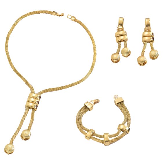 Everyday Elegances Jewelry Set Long Geometric Tassels Necklace Earrings Alloy Set for Parties Work Event