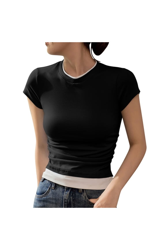 Everyday Essential Tee, Women's Loose Fit Round Neck Top for Versatile Wear