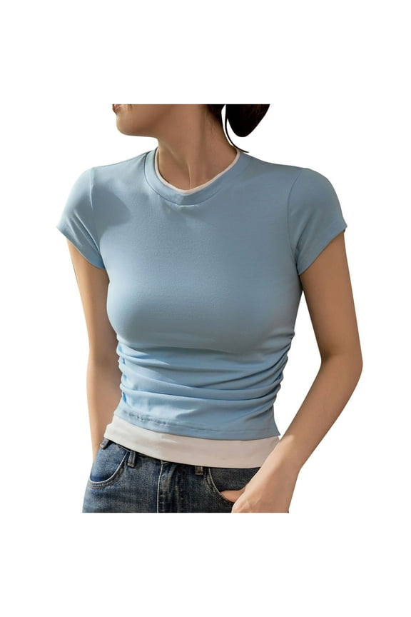 Everyday Essential Tee, Women's Loose Fit Round Neck Top for Versatile Wear
