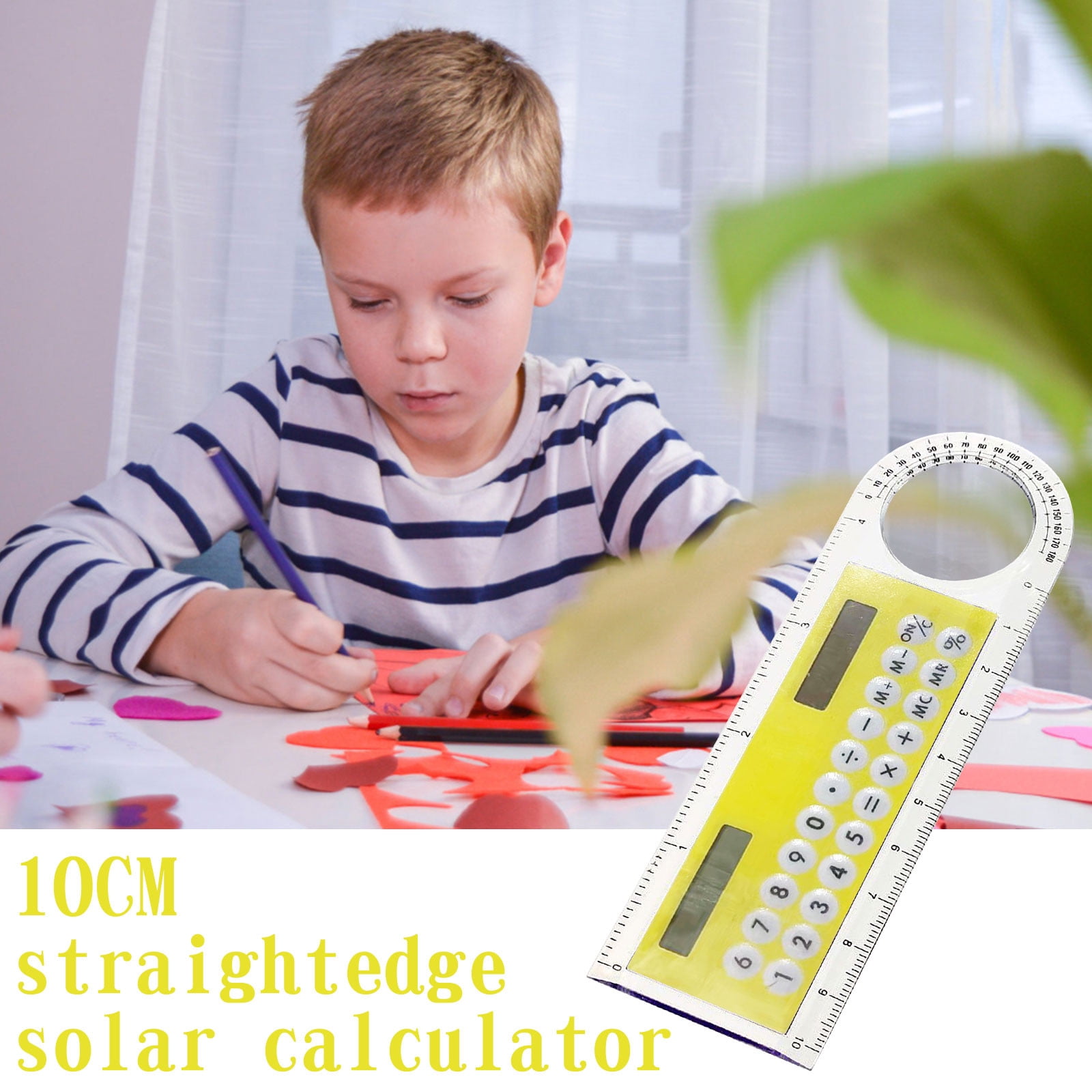 Everyday Essentials, 3-in-1 Solar Ruler Calculator, 10cm Measuring Tool ...