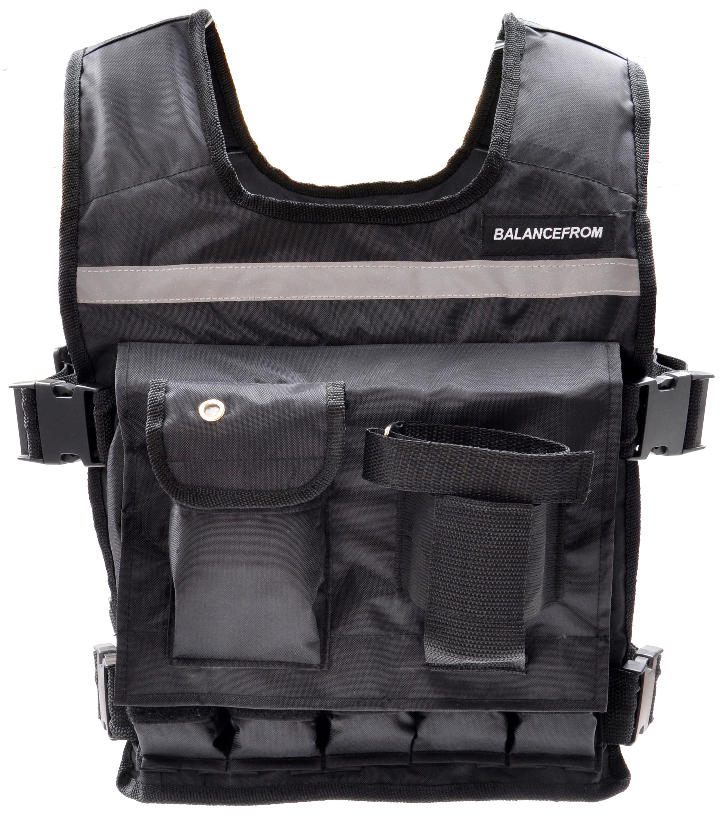 Everyday Essentials Adjustable Weighted Vest with Shoulder Pads and Reflective Straps, 10 lbs
