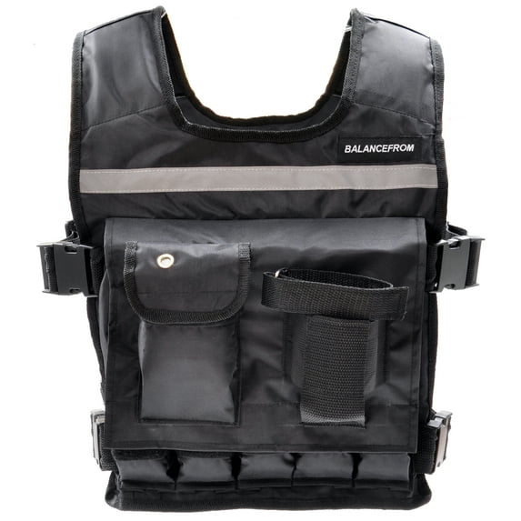 Everyday Essentials Adjustable Weighted Vest with Shoulder Pads and Reflective Straps, 80 lbs
