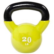 Fitvids All-Purpose Color Vinyl Coated Kettlebell, 5-50 Pounds, Yellow
