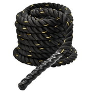 Everyday Essentials Battle Rope 1.5/2 Inch Diameter Poly Dacron 30, 40, 50 FT Length, Heavy Ropes for Home Gym and Workout