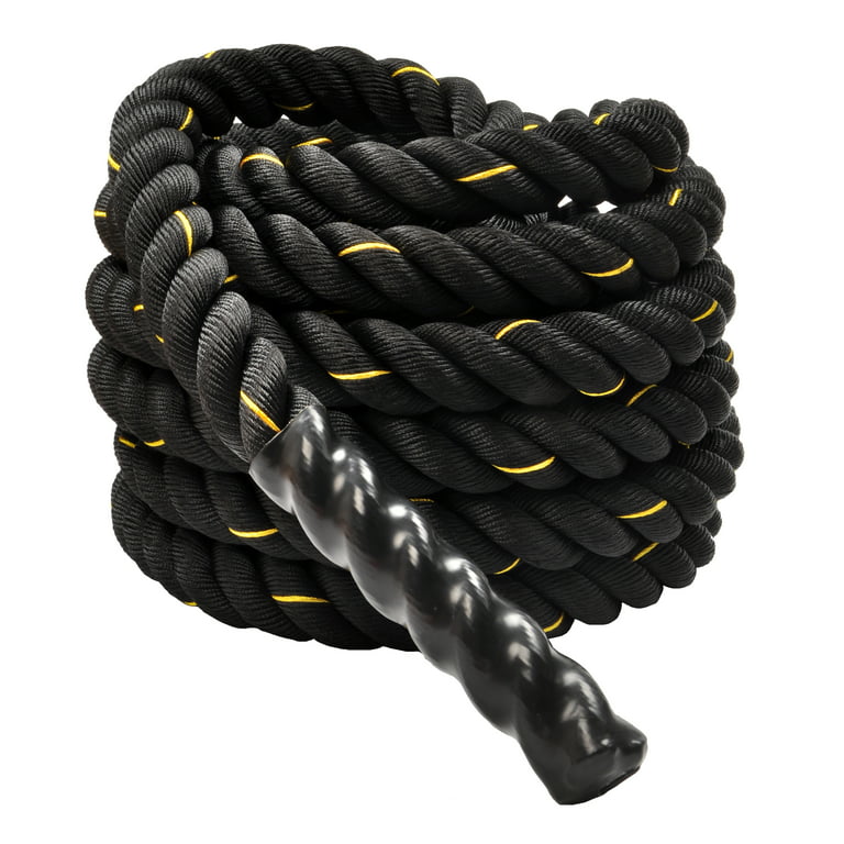 Everyday Essentials Battle Rope 1.5/2 Inch Diameter Poly Dacron 30, 40, 50  FT Length, Heavy Ropes for Home Gym and Workout