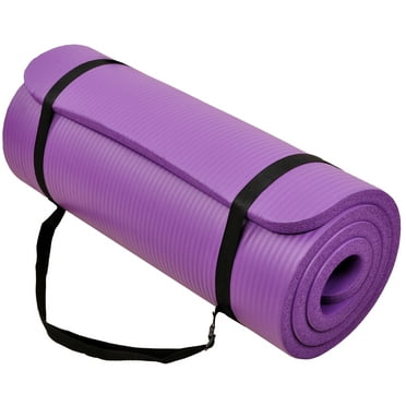 Everyday Essentials Go Cloud All-Purpose 1-Inch Extra Thick High Density Anti-Tear Exercise Yoga Mat with Carrying Strap made with Eva Foam