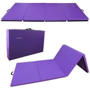 Everyday Essentials GoGym All-Purpose 4 Ft. x 10 Ft. x 2 In. Extra Thick High Density Anti-Tear Gymnastics Flooring Gym Folding Exercise Aerobics Mats