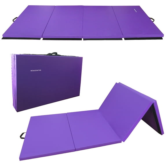 Everyday Essentials GoGym All-Purpose 4 Ft. x 10 Ft. x 2 In. Extra Thick High Density Anti-Tear Gymnastics Flooring Gym Folding Exercise Aerobics Mats