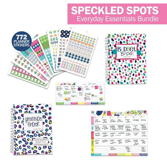 Everyday Essentials Organization Bundle | Budget, Meal & Life Planner Set with Stickers | Stay Balanced & Organized All Year