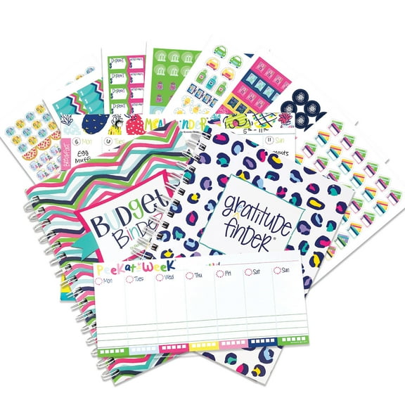 Everyday Essentials Organization Bundle | Budget, Meal & Life Planner Set with Stickers | Stay Balanced & Organized All Year