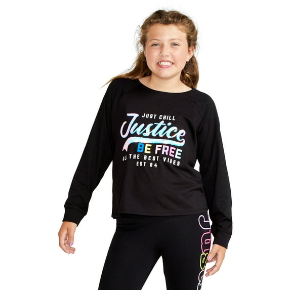 Everyday Faves Girls Long Sleeve Raglan T-Shirt, Sizes 5-26