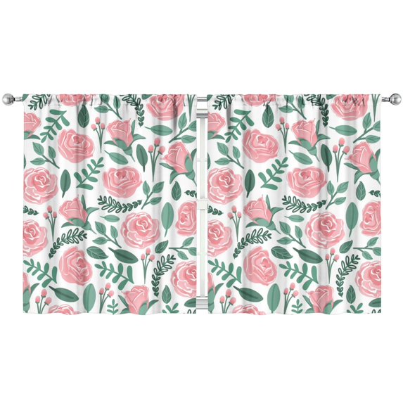 Everyday Floral Curtains 52x63 Inch Rod Pocket Blackout Drapes 2 Panels for Bedroom and Comfortable Living