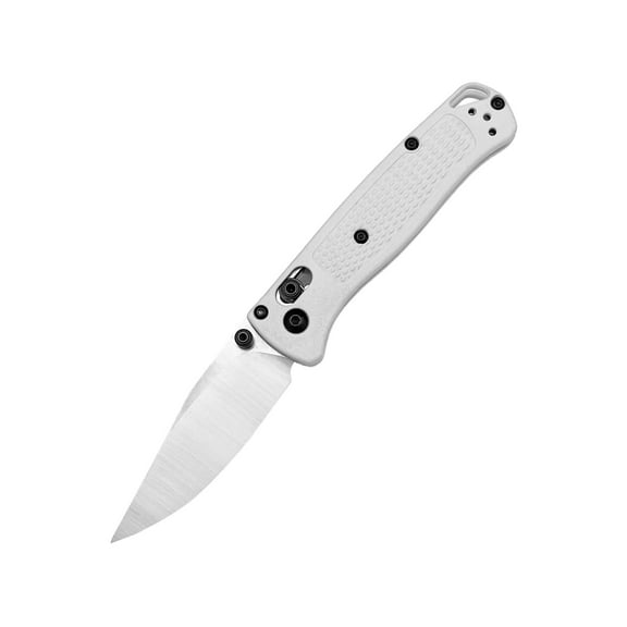 Everyday Folding Pocket Knife, Shaft Lock Knife with Belt Clip, Glass Reinforced Nylon Grivory Handle, Thumb Stud Manual Open (White)