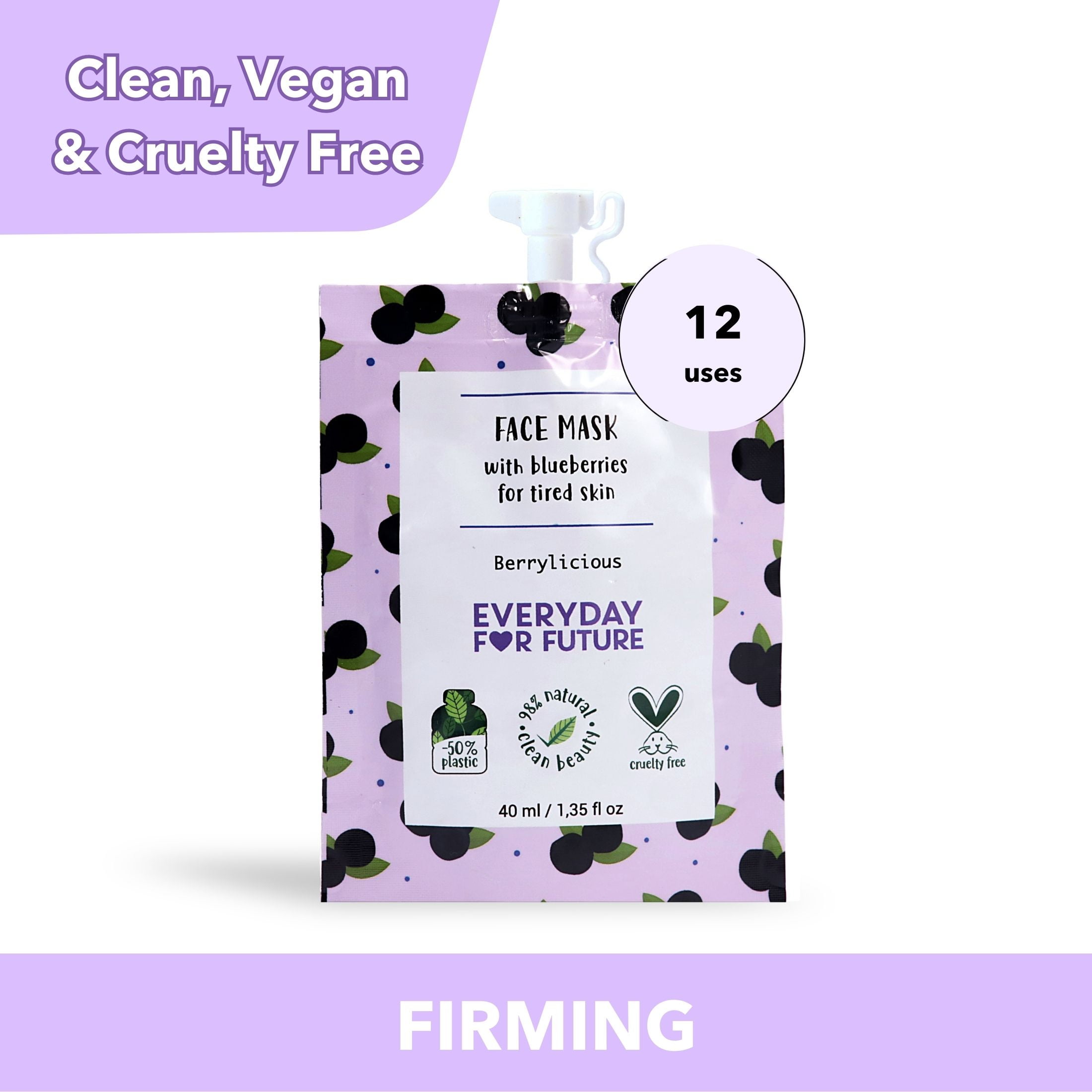 Everyday For Future Blueberry Face Mask, Firming, 12 Uses