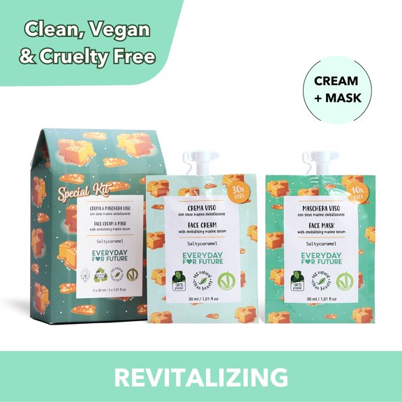 Everyday For Future Salty Caramel Face Cream & Face Mask Kit, Revitalizing, 2 x 1.01 fl oz