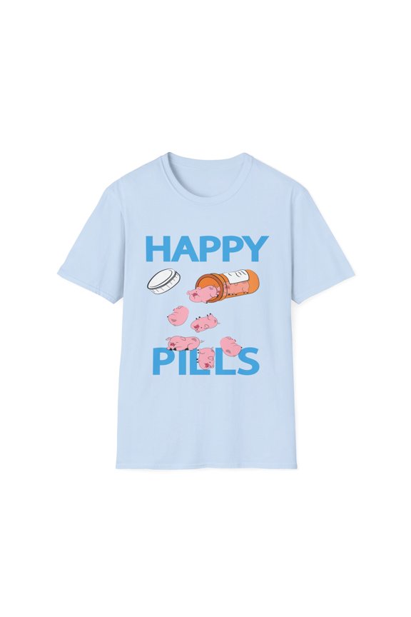 Everyday Fun Pills Trendy Pig Pet Lovers Apparel Unisex Softstyle T-Shirt