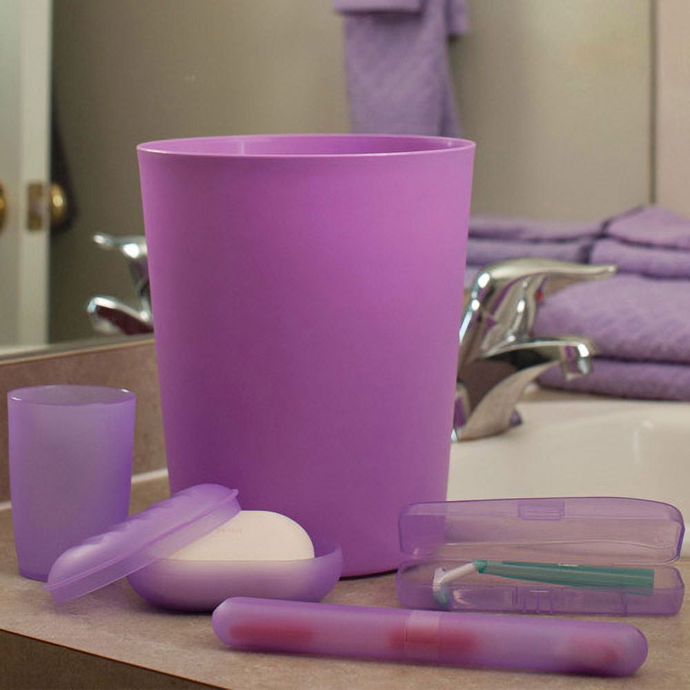 Everyday Home 5Piece Bathroom Wastebasket and Toiletry Case Set