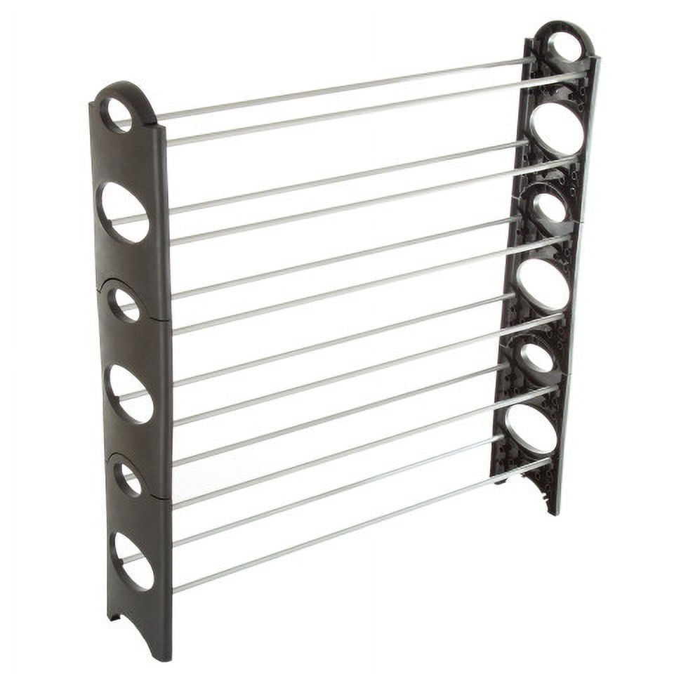 Black Metal 6-Tier Stackable Shoe Rack