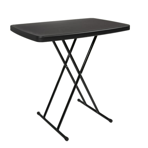 Lavish Home Folding Table - Lightweight Portable Folding Desk - Small Plastic Table for TV Tray, Playing Cards, and Craft Room, Black