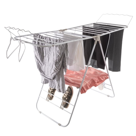 Everyday Home Aluminum Indoor/Outdoor Folding Clothes Drying Rack (White)