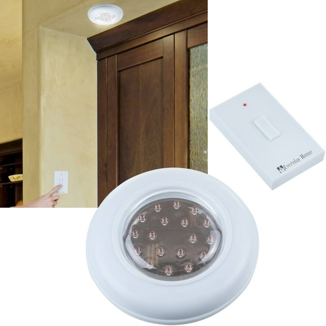 Everyday Home Cordless Under Cabinet Light, Ceiling/Wall Light with Remote Control Light Switch