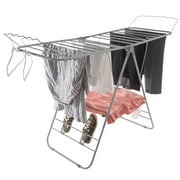 Everyday Home Indoor/Outdoor Aluminum Folding Clothes Drying Rack Brushed Silver