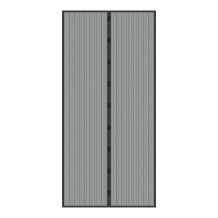 Everyday Home Magnetic Mesh Screen Door Curtains with Automatic Close, 38 x 80 in., Black