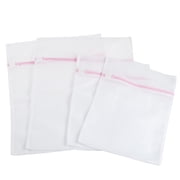 Everyday Home Mesh Laundry Bags for Delicates - Set of 4 Lingerie Bags for Laundry with Zippers - 2 Medium and 2 Large Organizer for Sorting Clothes White