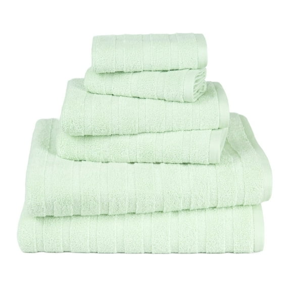 Everyday Home by Trident Quick Dry 6 Pc Bath Towel Set, 100% Cotton , lightweight,Soft, Absorbent, Bathroom Towels, 2 Bath 27"x54", 2 Hand 16"x28", 2 Washcloths 13"x13", Sage