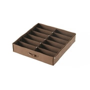 Everyday Home Under-Bed Plastic-Covered 12-Pair Shoe Organizer Brown