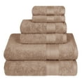 thumbnail image 1 of Everyday Home by Trident 6 Pc Bath Towel Set, 100% Cotton, Plush, Absorbent, Soft Comfort Bathroom Towels, Acorn, 1 of 11