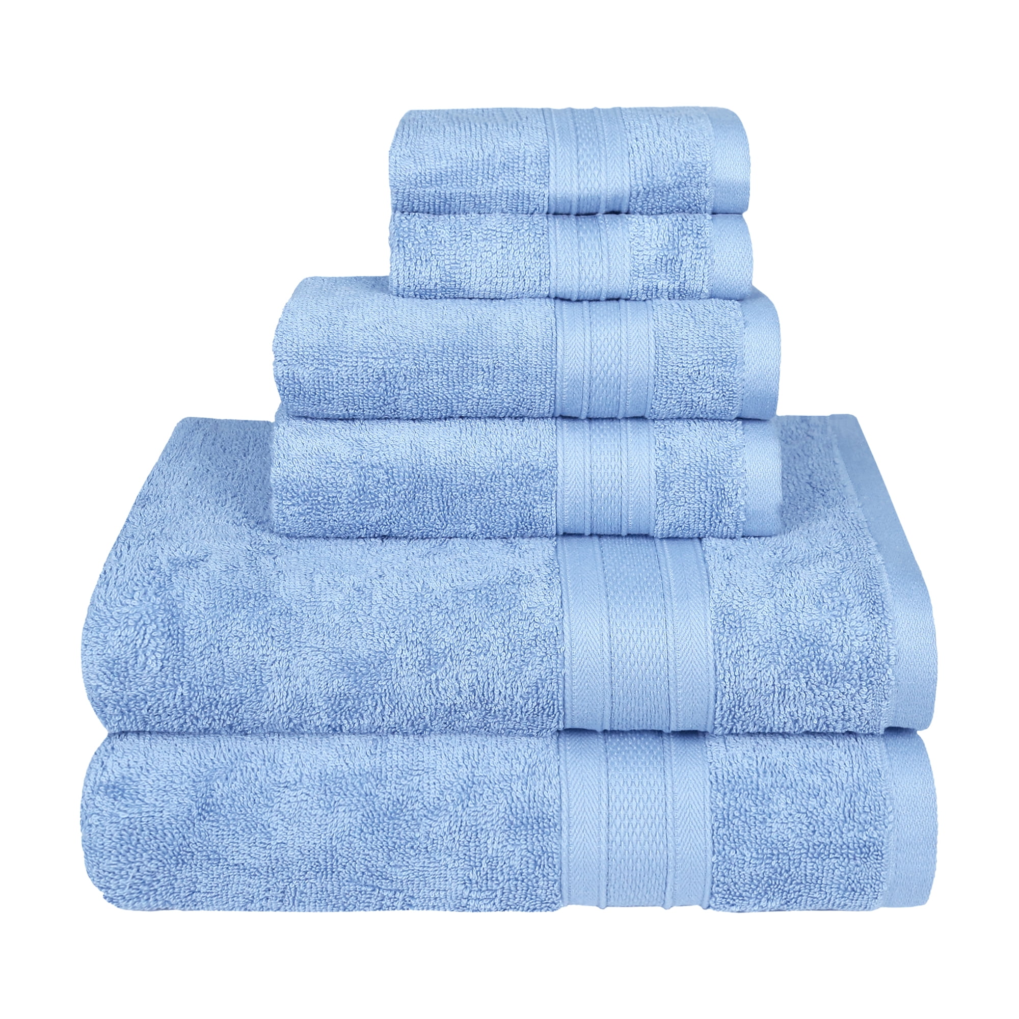 Everyday Home by Trident 6 Pc Bath Towel Set, 100% Cotton, Plush, Absorbent, Soft Comfort ...