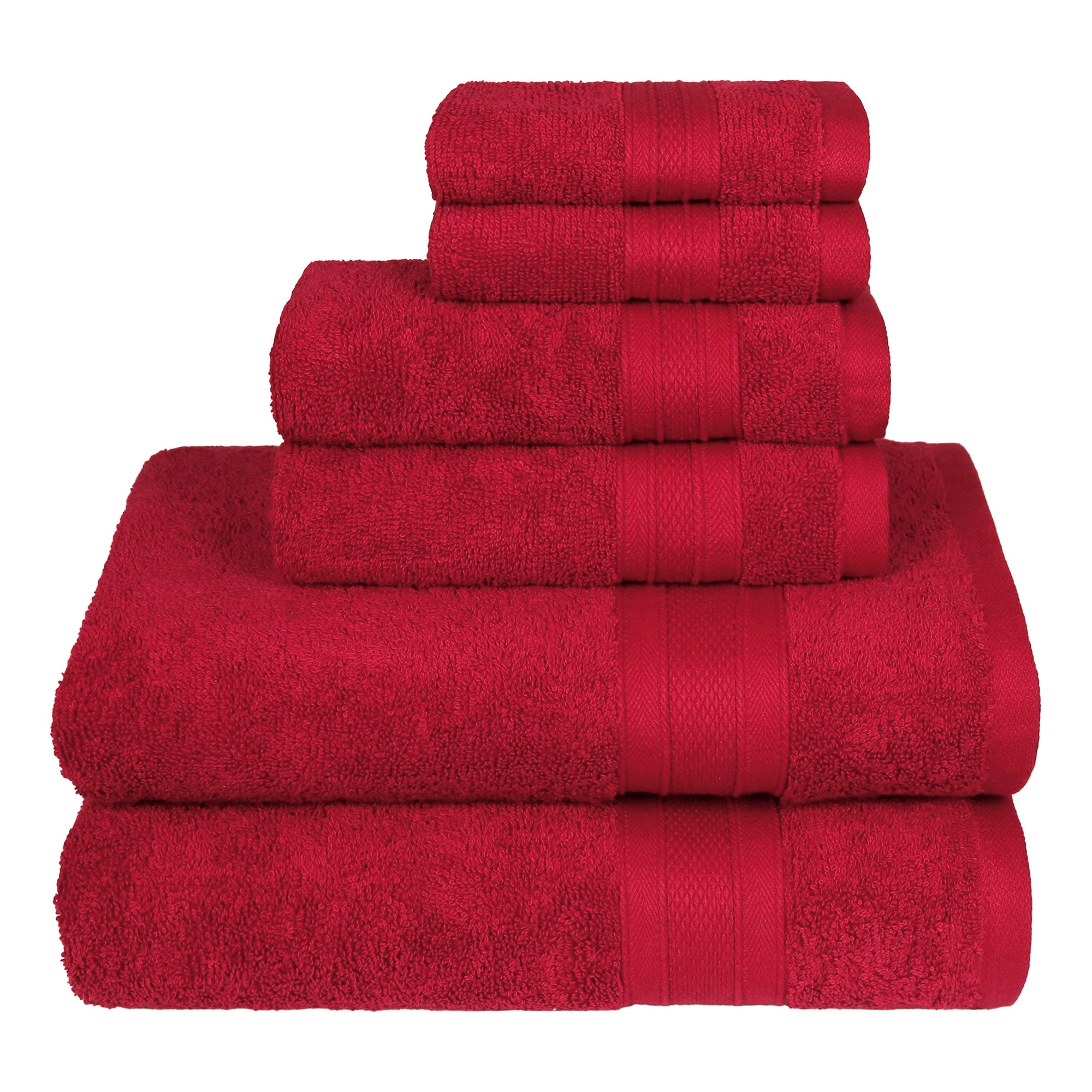 Everyday Home by Trident 6 Pc Bath Towel Set, 100% Cotton, Plush, Absorbent, Soft Comfort ...