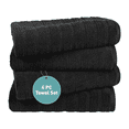 thumbnail image 1 of Everyday Home by Trident Quick Dry 4 Bath Towels, 100% Cotton , lightweight,Soft, Absorbent, Bathroom Towels, 4 Bath 27"x54", Black, 1 of 8