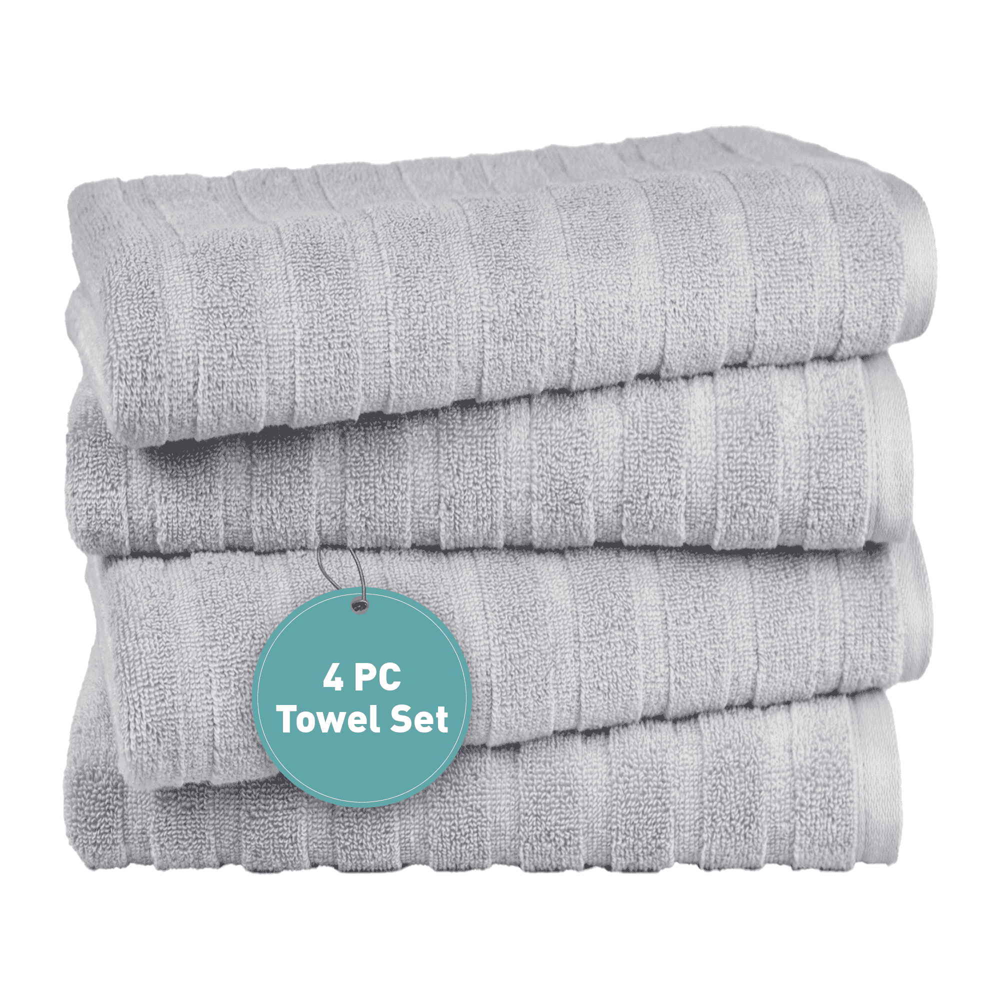 Everyday Home by Trident Quick Dry 4 Bath Towels, 100% Cotton , lightweight,Soft, Absorbent, Bathroom Towels, 4 Bath 27"x54", Charcoal