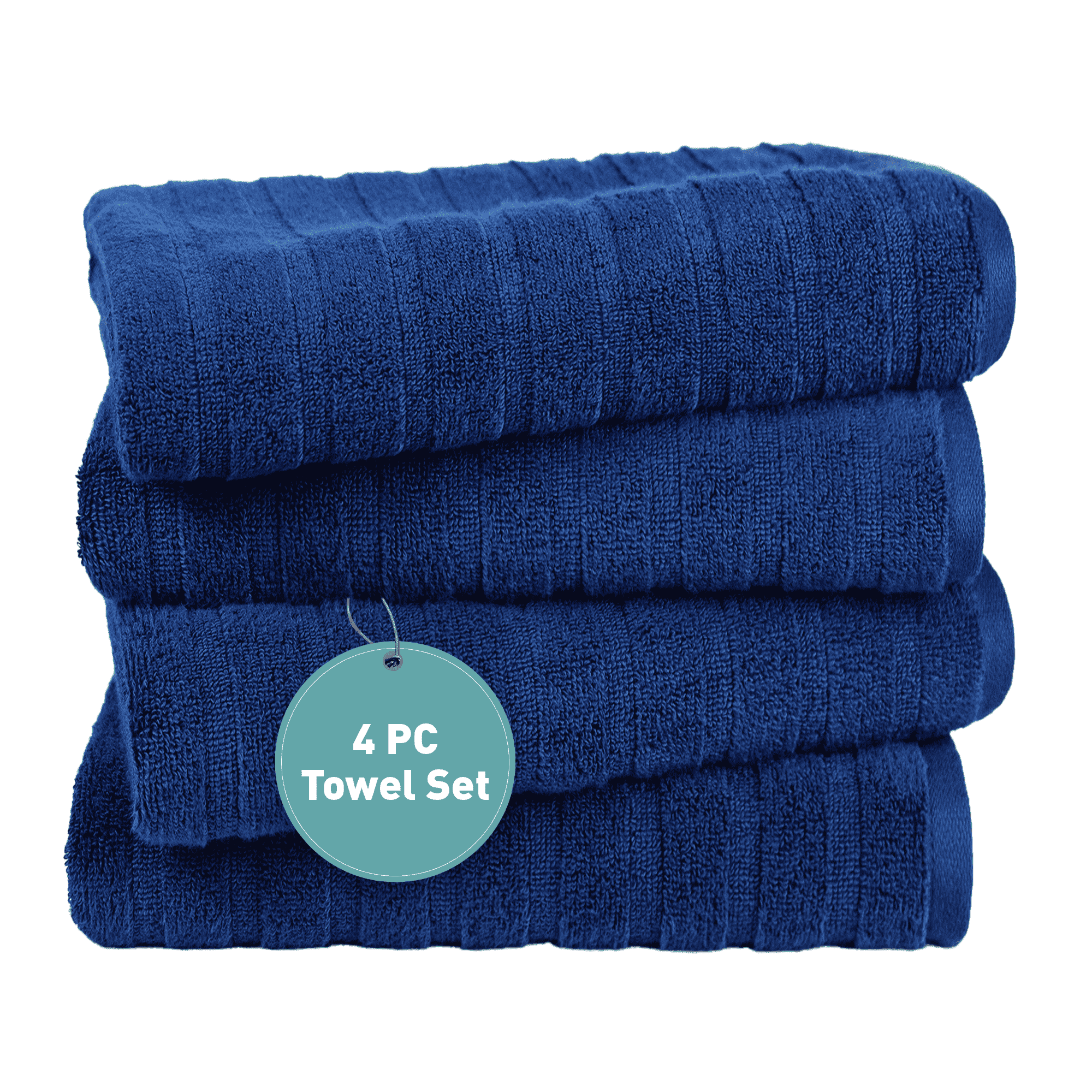 Everyday Home by Trident Quick Dry 4 Bath Towels, 100% Cotton , lightweight,Soft, Absorbent, Bathroom Towels, 4 Bath 27"x54", Navy Blue