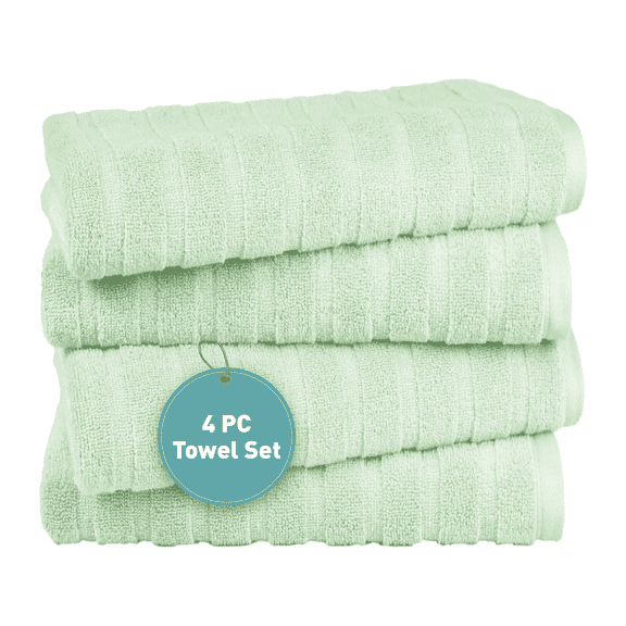 Everyday Home by Trident Quick Dry 4 Bath Towels, 100% Cotton , lightweight,Soft, Absorbent, Bathroom Towels, 4 Bath 27"x54", Sage