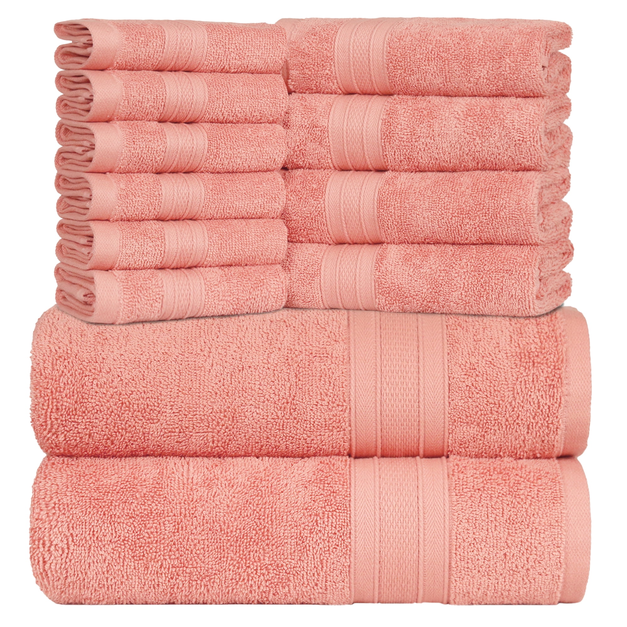 Everyday Home by Trident 12 Pc Bath Towel Set, 100 Cotton, Plush