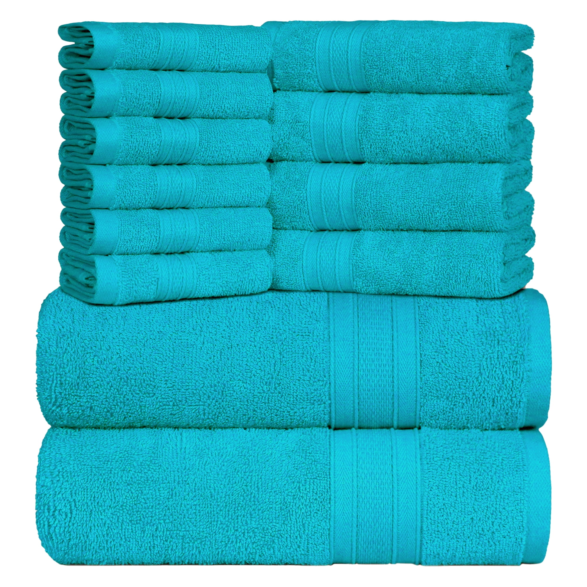 Everyday Home by Trident 12 Pc Bath Towel Set, 100 Cotton, Plush