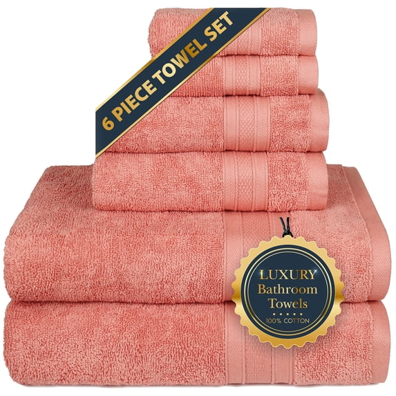 Everyday Home by Trident Soft Comfort 6PC Set, Coral Haze