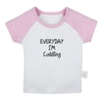 thumbnail image 1 of Everyday I'm Cuddling Funny T shirt For Baby, Newborn Babies T-shirts, Infant Tops, 0-24M Kids Graphic Tees Clothing (Short Pink Raglan T-shirt, 6-12 Months), 1 of 4