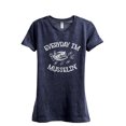 thumbnail image 1 of Everyday I'm Musselin Women's Fashion Relaxed T-Shirt Tee Heather Navy Medium, 1 of 3