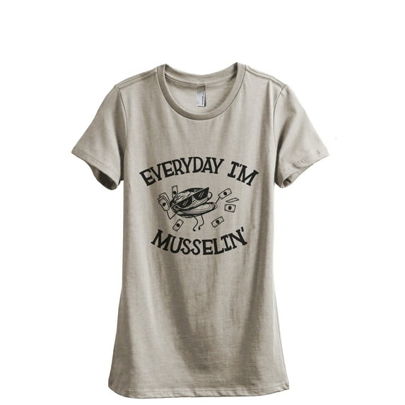 Everyday I'm Musselin Women's Fashion Relaxed T-Shirt Tee Heather Tan Large