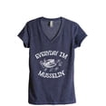 thumbnail image 1 of Everyday I'm Musselin Women's Fashion Relaxed V-Neck T-Shirt Tee Heather Navy 2X-Large, 1 of 3