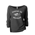 thumbnail image 1 of Everyday I'm Musselin Women's Fashion Slouchy 3/4 Sleeves Raglan Lightweight Sweatshirt Gunmetal Small, 1 of 3