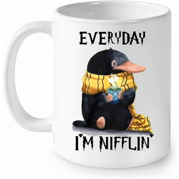 Everyday I m Nifflin Coffee Niffler W Full Wrap White Mug 11 oz